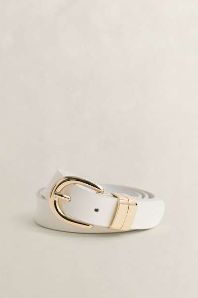ÖV GANT CHUNKY KEEPER LEATHER BELT CREAM