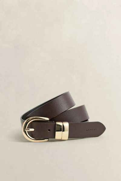 ÖV GANT CHUNKY KEEPER LEATHER BELT SOIL BROWN