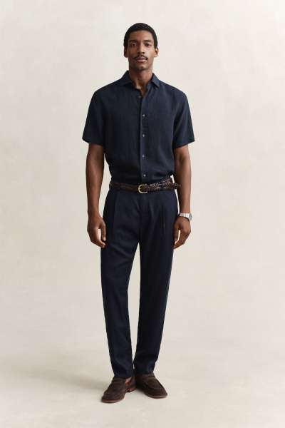 NADRÁG GANT REG LYOCELL PANTS EVENING BLUE