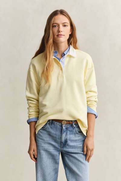PÓLÓ GANT RUGGER SWEATSHIRT VANILLA YELLOW