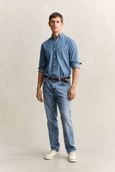FARMER GANT REG JEANS SEMI LIGHT BLUE WORN IN