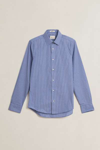 ING GANT LIM POPLIN TRETCH TRIPE HIRT COLLEGE BLUE