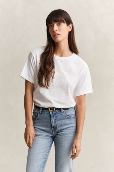 PÓLÓ GANT GRAPHIC SS T-SHIRT EGGSHELL