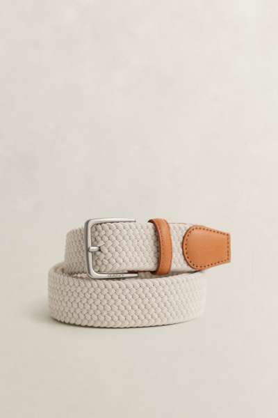 ÖV GANT ELASTIC BRAIDED BELT PUTTY