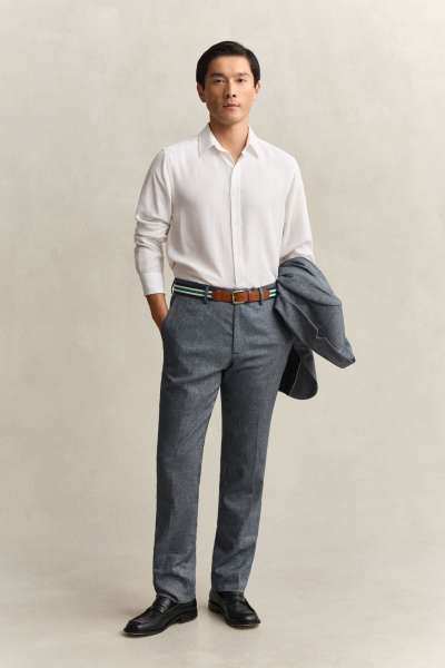 NADRÁG GANT INDIGO HERRINGBONE SUIT PANTS MARINE