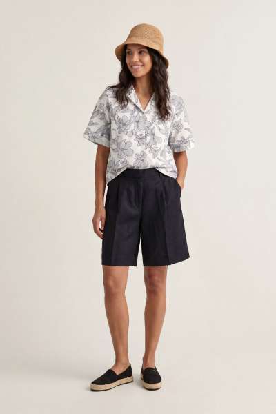 RÖVIDNADRÁG GANT TAILORED LINEN BLEND SHORTS BLACK