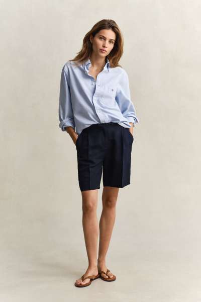 RÖVIDNADRÁG GANT TAILORED LINEN BLEND SHORTS EVENING BLUE