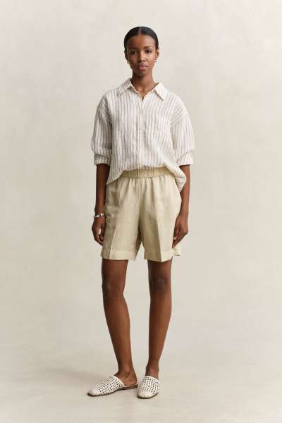 RÖVIDNADRÁG GANT LINEN BLEND PULL ON SHORTS OAT BEIGE