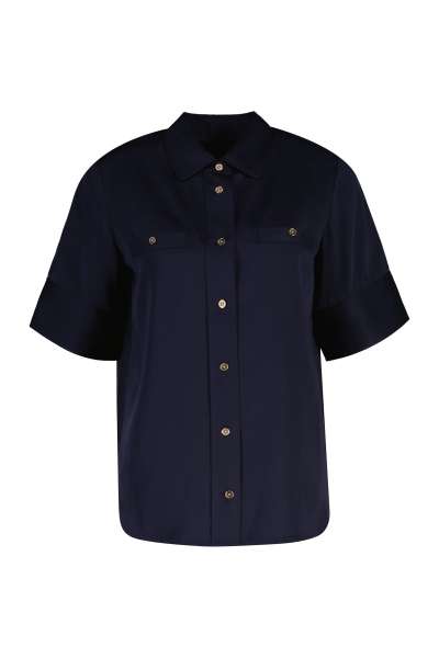 BLÚZ GANT REG FLUID SS SHIRT BLOUSE EVENING BLUE