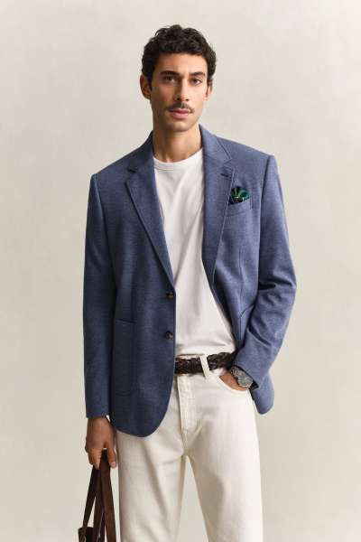 ZAKÓ GANT TWO-TONE JERSEY PIQUE BLAZER SALTY SEA
