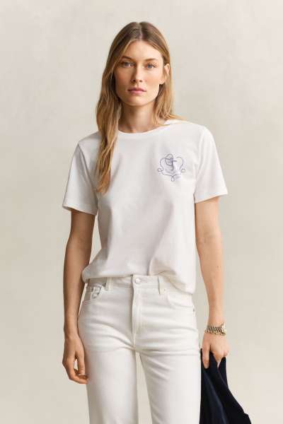 PÓLÓ GANT GRAPHIC PRINT SS T-SHIRT EGGSHELL