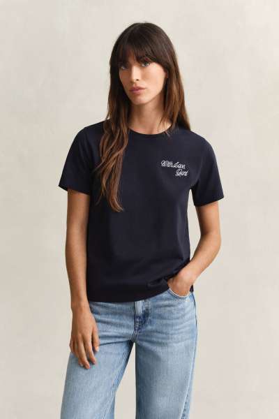 PÓLÓ GANT GRAPHIC PRINT SS T-SHIRT EVENING BLUE