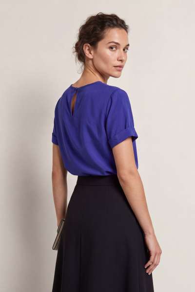 ING GANT HABOTAI SILK SS TOP RICH NAVY