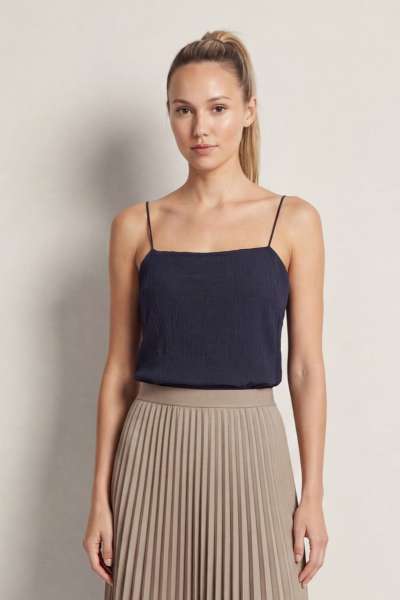 BLÚZ GANT CRINKLED STRAP TOP EVENING BLUE