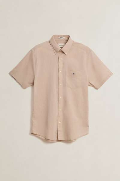 ING GANT REG CLASSIC POPLIN SS SHIRT OAT BEIGE