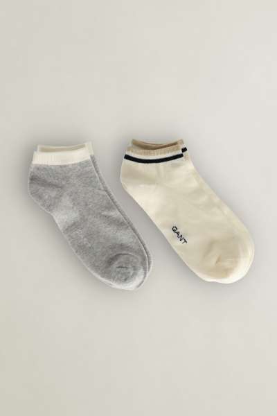 ZOKNI GANT ANKLE SOCKS 2-PACK LIGHT GREY MELANGE