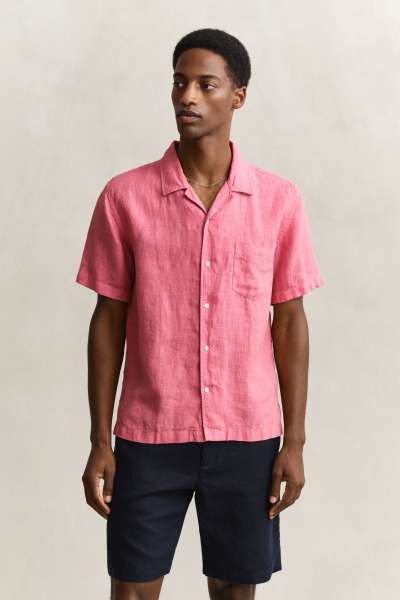 ING GANT REG GMNT DYED LINEN  CAMP HIRT ROE PINK