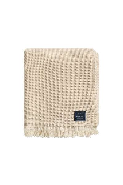 TAKARÓ GANT COTTON WAFFLE THROW 130X200 FADED BEIGE