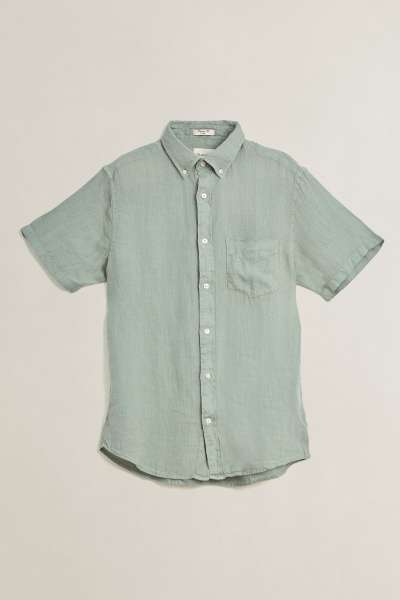 ING GANT REG GNT DYED LINEN SS SHIRT CERAIC GREY