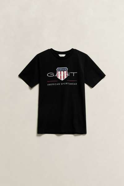 PÓLÓ GANT ARCHIVE SHIELD SS T-SHIRT BLACK