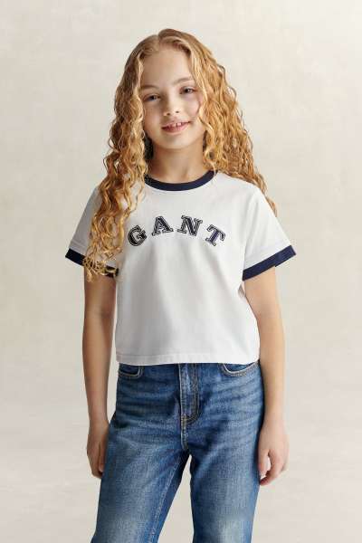PÓLÓ GANT COLLEGIATE BOXY TEE WHITE