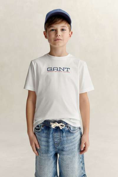 PÓLÓ GANT COASTAL GRAPHIC SS T-SHIRT WHITE