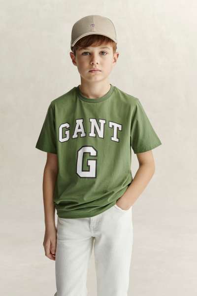 PÓLÓ GANT LARGE GRAPHIC SS T-SHIRT HERB GREEN