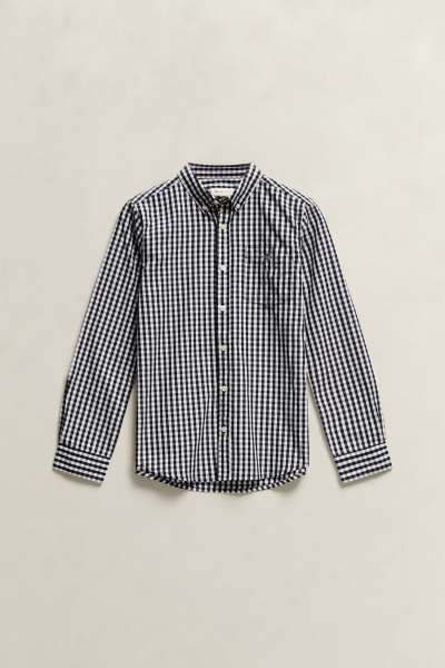 ING GANT SHIELD GINGHAM POPLIN SHIRT EVENING BLUE
