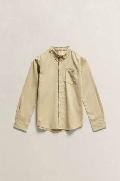ING GANT SHIELD LINEN BLEND SHIRT OAT BEIGE