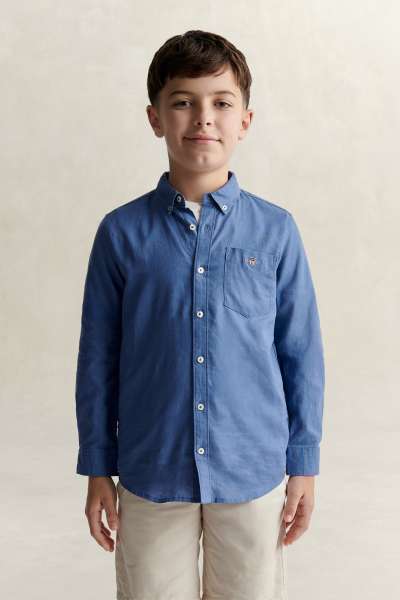 ING GANT SHIELD LINEN BLEND SHIRT SALTY SEA