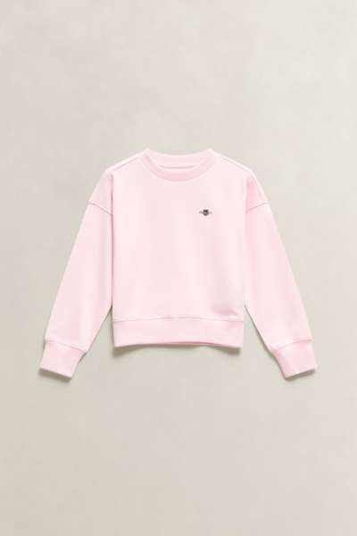 MELEGÍTŐFELSŐ GANT SHIELD OVERSIZE CREW NECK SWEATSHIRT LIGHT PINK