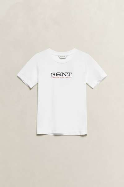 PÓLÓ GANT COASTAL GRAPHIC SS T-SHIRT WHITE