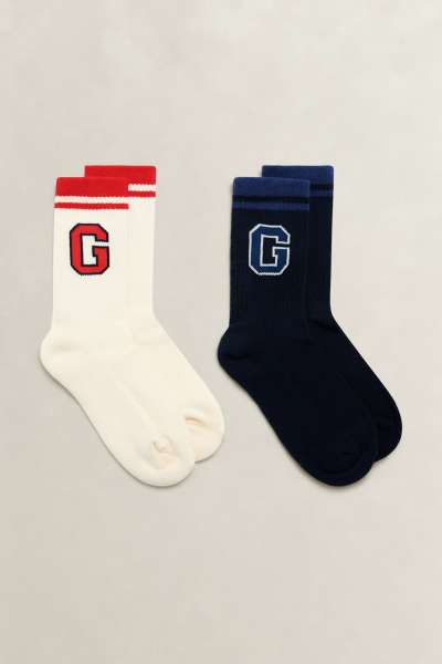 ZOKNI GANT 2 PACK TIPPED G SPORTS SOCK EVENING BLUE