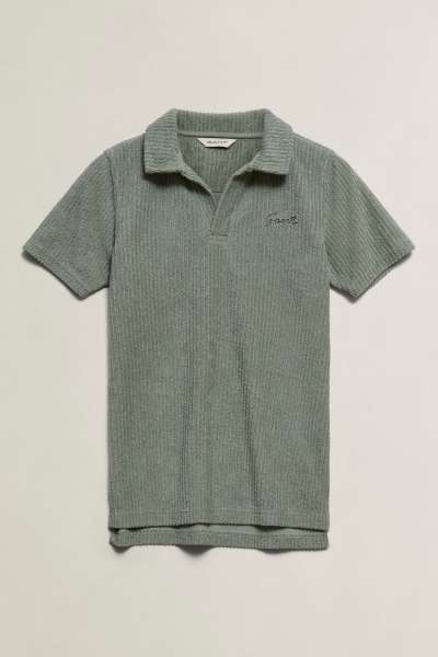 PÓLÓ GANT REVERE COLLAR TOWELLING POLO CERAMIC GREY