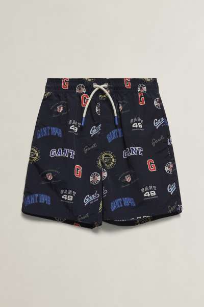 FÜRDŐRUHA GANT COLLEGIATE AOP SWIMSHORT EVENING BLUE