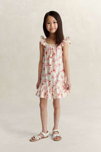 RUHA GANT FLORAL PRINT SUMMER DRESS CREAM