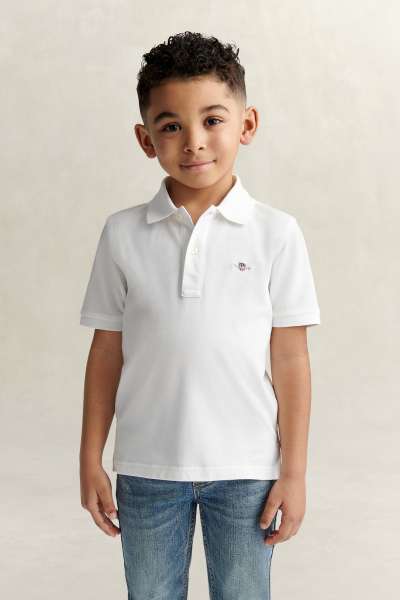 PÓLÓ GANT SHIELD PIQUE SS POLO SHIRT WHITE