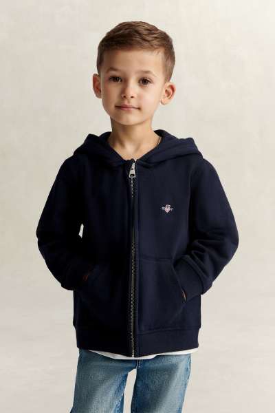 MELEGÍTŐFELSŐ GANT SHIELD FULL ZIP HOODIE EVENING BLUE