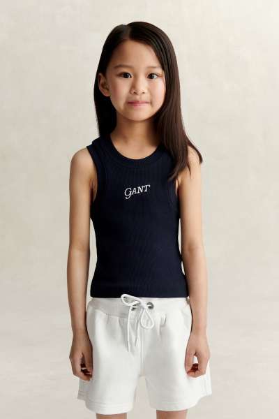 PÓLÓ GANT LOGO RIB VEST EVENING BLUE