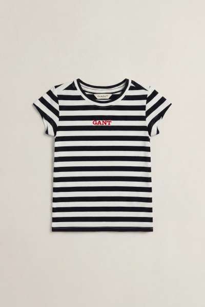 PÓLÓ GANT STRIPE CAP SLEEVE TOP EVENING BLUE