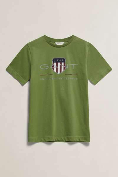 PÓLÓ GANT ARCHIVE SHIELD SS T-SHIRT HERB GREEN