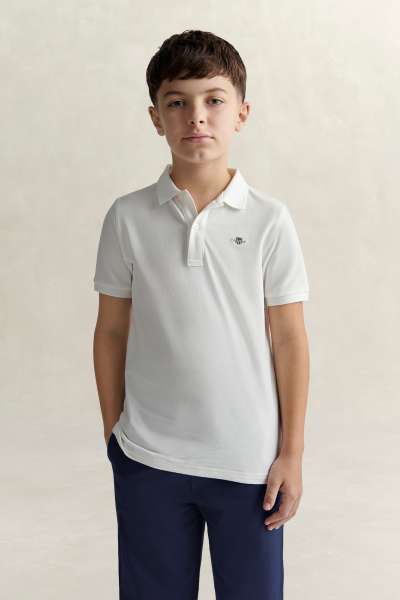PÓLÓ GANT SHIELD PIQUE SS POLO SHIRT WHITE