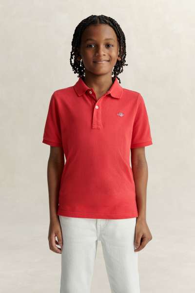 PÓLÓ GANT SHIELD PIQUE SS POLO SHIRT ROSE RED