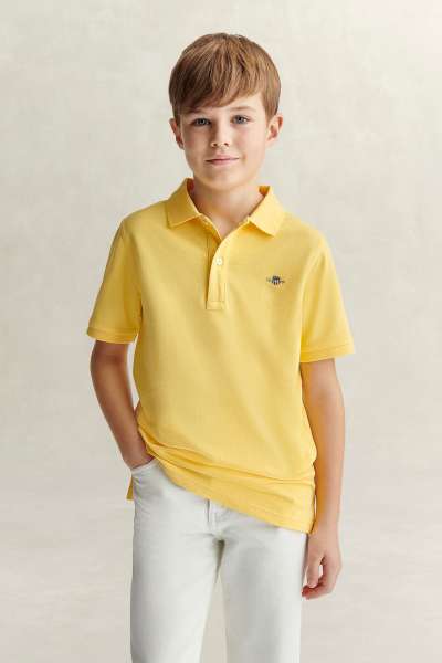 PÓLÓ GANT SHIELD PIQUE SS POLO SHIRT BANANA YELLOW