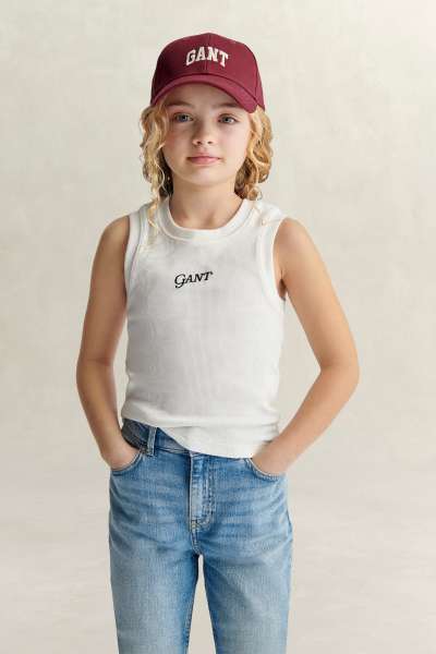 PÓLÓ GANT LOGO RIB VEST WHITE