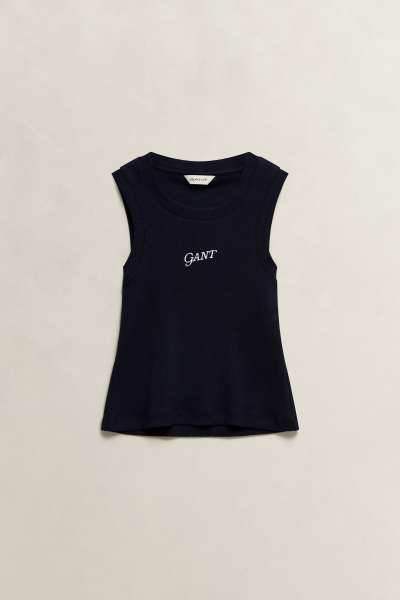 PÓLÓ GANT LOGO RIB VEST EVENING BLUE