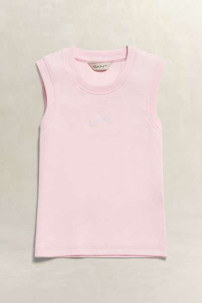 PÓLÓ GANT LOGO RIB VEST LIGHT PINK