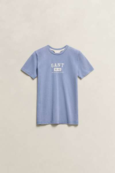 PÓLÓ GANT OCEAN WASH GRAPHIC SS T-SHIRT FADED DENIM
