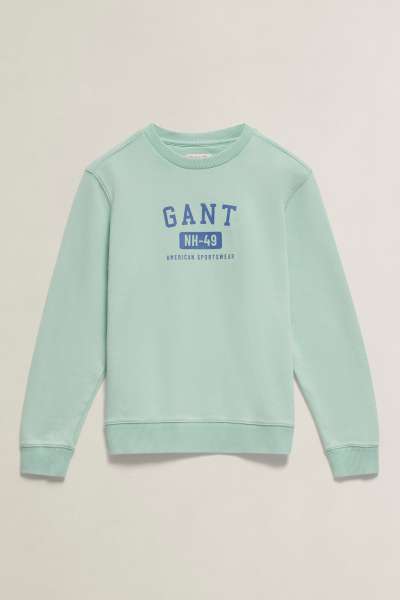 MELEGÍTŐFELSŐ GANT OCEAN WASH CREW NECK SWEATSHIRT WASHED TURQUOISE