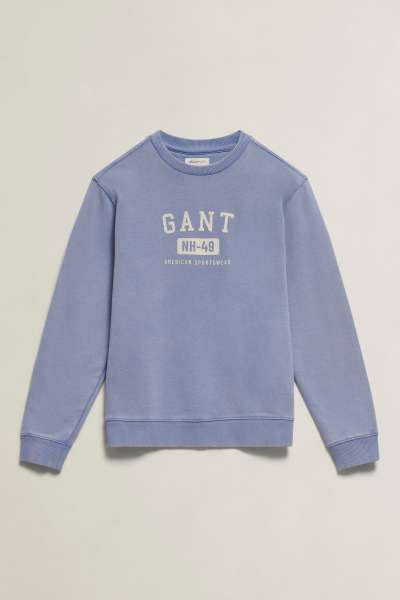 MELEGÍTŐFELSŐ GANT OCEAN WASH CREW NECK SWEATSHIRT FADED DENIM